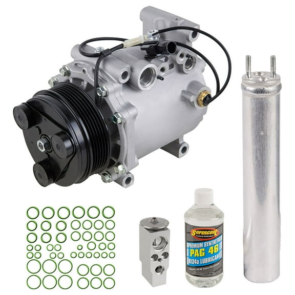 AC Compressor & A/C Kit For Mitsubishi Lancer & Outlander - Includes Drier, Expansion Valve, PAG Oil & O-Ring Seals! - BuyAutoParts