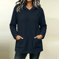 thumbnail image 4 of Miqool Womens Fleece Lined Hoodies Fall Winter Long Sleeve Pullover Tops Loose Fit Hooded Sweatshirt with Front Pockets, 4 of 8
