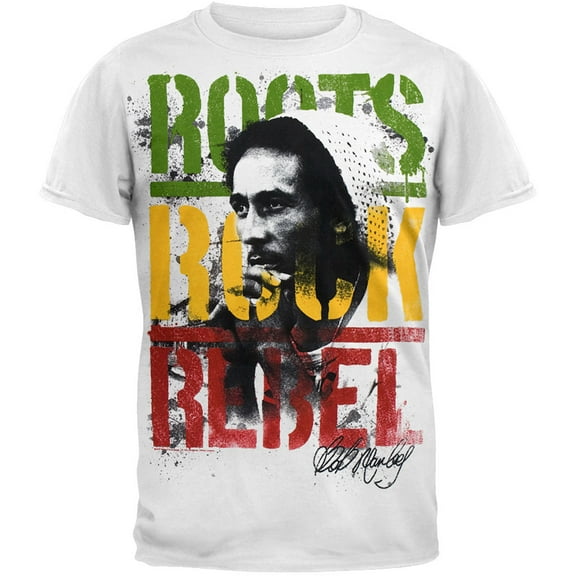 Bob Marley Men's Roots Rock Rebel Jumbo Print Short Sleeve T Shirt