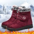 thumbnail image 2 of CHENge Boots for Women Low Heel Comfort Softs Elastic Bow Design Warmth Comfortable with Side Zipper Black Boot Winter Snow Outdoor Footwear(Red,9), 2 of 7