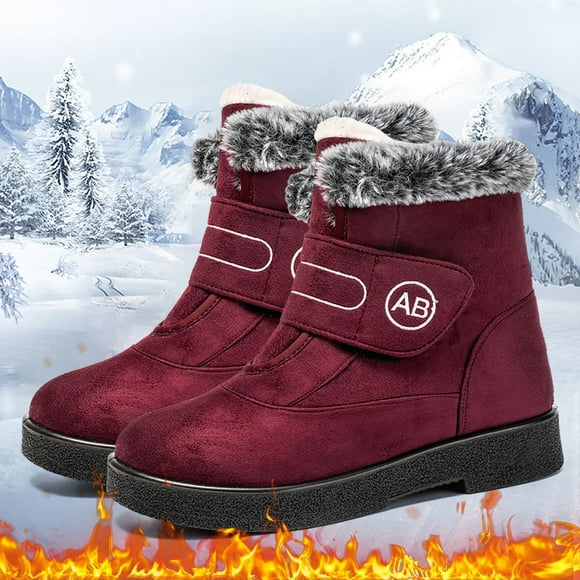 GDREDA Women Winter Snow Boots: Warm Fur Lined Womens Ankle Booties - Comfortable Walking Outdoor Boot Cute Red,39