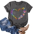 thumbnail image 2 of Cilsoka Summer Tops for Women 2026 Casual Dog Paw Love Heart Print T-Shirt Summer Funny Graphic Tees Short Sleeve Crew Neck Blouses Shirts, 2 of 5