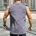 thumbnail image 5 of Mens Tank Tops Workout Qiggri Mens Fashion Casual Solid Round Neck Perforated Sports Sleeveless T-Shirts For Man, 5 of 9