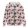 thumbnail image 4 of Renewold Christmas Dachshund Dog Pink Womens Hoodies Sweater Hooded Tops Oversized Sweatshirts Long Sleeve Drop Shoulder Jackets Pullover Tops Sweatshirts Fashion Streetwear Outfits Athletic, 4XL, 4 of 7