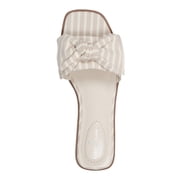 Bandolino Womens Violeta Flat Sandal, Light Natural Stripe Multi 110, 6.5