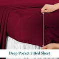 thumbnail image 6 of 1200 Thread Count 4 Piece Quality Sheet Set 30 Inch Deep Pocket 100% Egyptian Cotton Color Burundy Solid Size Twin, 6 of 7
