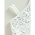 thumbnail image 5 of Toddler Girl White Sleeveless Tiered Tulle Sequin Party Princess Dress, 5 of 6