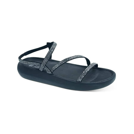

Wild Pair Womens Prudence Faux Leather Open Toe Slide Sandals