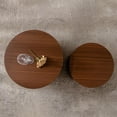 thumbnail image 6 of Round Nesting Coffee Table Set of 2, 2 Pieces Rustic Wood Coffee End Table, 2-Piece Wooden 18.11" Circle Living Room Set for Living Room Apartment Small Space, No Assembly (Walnut), 6 of 9