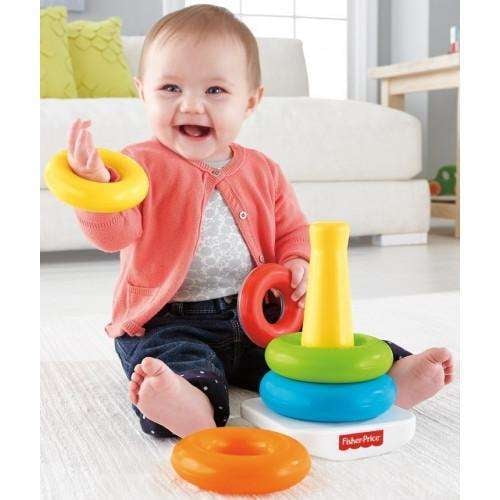 Fisher-Price Baby Stacking Toy Rock-a-Stack, Roly-Poly Base with 5 Colorful Rings for Ages 6+ Months