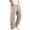 Beige, variant on Men's Techwear Wide Leg Cargo Pants, Straight Leg Multi Flap Pocket Tactical Long Trousers, Loose Fit Hip Hop Street Fashion Casual Parachute Pants Beige