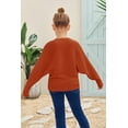 thumbnail image 4 of Girl's Oversized Crewneck  Long Sleeve Fall Sweaters Kids BatwingSlouchy Chunky Pullover Jumper  5-14 Years, 4 of 4