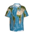 thumbnail image 2 of Bixox Men's Hawaiian Shirts Men's Earth View World Map Print Short-Sleeve Shirt-3X-Large, 2 of 8