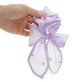 thumbnail image 4 of Unique Bargains 1 Pc Grace Rhinestones Bow Scrunchie Hair Elastic Band Purple, 4 of 5