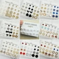 thumbnail image 6 of K-KED 20 Pairs Earrings Set Rhinestone Crystal Pearl Ear Stud Women Delicate Jewelry Gift USA./-9 Pairs/Set Flower, 6 of 9