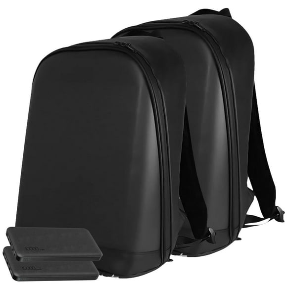 Mochila Inteligente PixelBlackPower 2 Pzas Pantalla LED 64x64px 25x25cm 5V/2A Batería 10000mAh 15kg Nailon Cremallera Ne