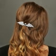 thumbnail image 2 of Unique Bargains 1 Pc Hair Clip Halloween Funny Bat Wing Skull Hair Clips for Women Silver Tone, 2 of 5