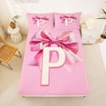 thumbnail image 5 of Erosebridal Cartoon Coquette Bowknot Girls Bed Sheets,Letter P Monogrammed King Sheets For Kids 4 Pieces, 5 of 6