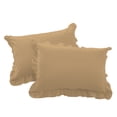 thumbnail image 2 of 2 Piece Ruffle Solid Taupe Pillow Shams, (Queen 20X30 Pillow Cover), 100% Egyptian Cotton, 800 Thread Count, Queen Size, 2 of 3
