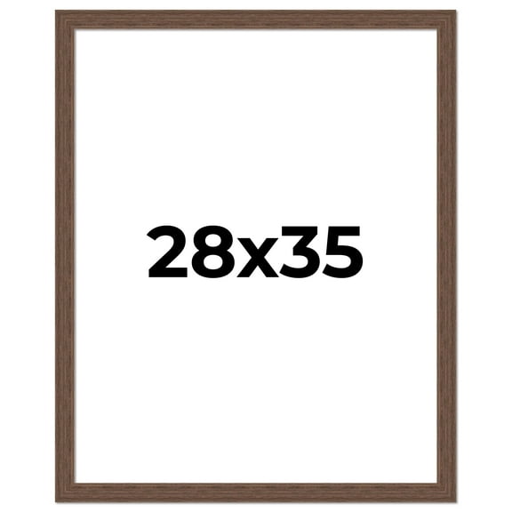 28x35 Frame Brown Farmhouse Solid Wood Picture Frame Width 1.5 Inches | Interior Frame Depth 0.5