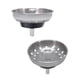 thumbnail image 1 of Kone 2 Piezas De Repuesto Para Colador De Cesta Para Fregadero De Cocina Para Desagües Estándar De 3-1/2 Pulgadas, Cuerpo De Acero Inoxidable Cepillado, Perilla Central De Metal Con Tapón De Goma, 1 of 5