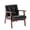 Black, variant on HomeMiYN Mid Century Modern Accent Chair with Wooden Frame, Faux Leather Reading Armchair for Living Room, Dark Green