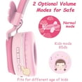 thumbnail image 6 of Riwbox BT05 Bluetooth Kids Headphones Wireless Foldable Headset Over Ear with Volume Limited and Mic/TF Card Compatible for iPad/iPhone/Tablet (Pink&Red), 6 of 7