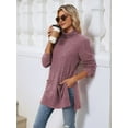 thumbnail image 3 of Long Sleeve Shirts for Women High Neck Casual Tunic Tops  Red XL, 3 of 8