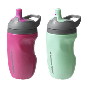 Tommee Tippee Insulated Sportee Toddler Water Bottle with Handle, Girl — 12m+, 2ct