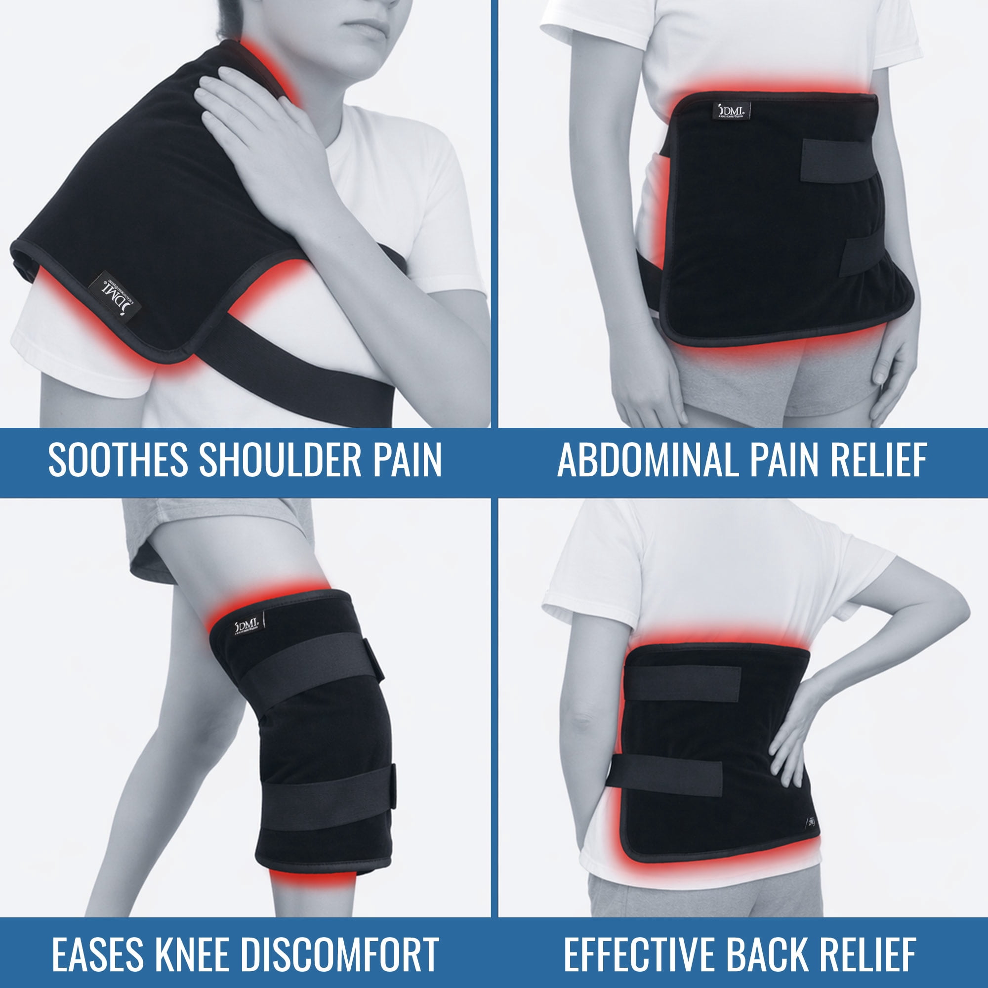 DMI All Body Heating Pad with Adjustable Straps, Full Coverage Heat Therapy Wrap for Back, Cramps, Shoulders, and Legs