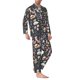 thumbnail image 2 of Fotbe Wildflower Watercolor 1 Pijama de Hombre con Estampado de Manga Larga, Conjunto de 2 Piezas, Ropa de Dormir Suave y Cómoda con Bolsillos-X-Large, 2 of 7