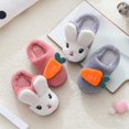 thumbnail image 6 of Otqutp Kids Girls Cute Bunny Slippers Fuzzy House Slides Winter Warm Non Slip Bedroom Shoes Indoor Furry Soft Cozy Slippers, 6 of 8
