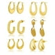 thumbnail image 1 of Pendientes de Moda JeenMata Juego de 6 Pares Baño de Oro Amarillo Hipoalergénicos, 1 of 5