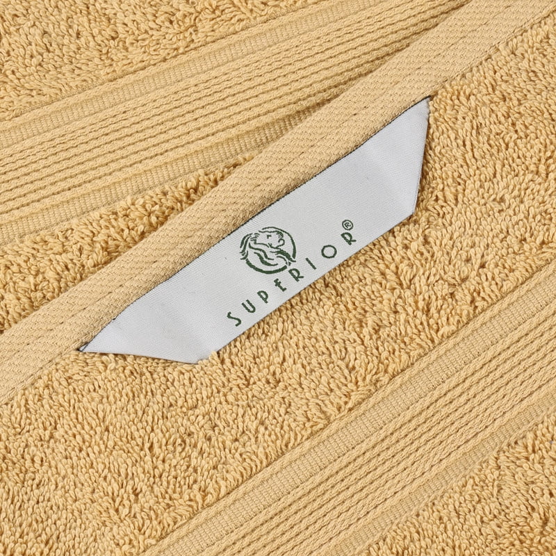 Superior Oregon Organic Cotton Solid Face Towel/Washcloth, Set of 12, Gold