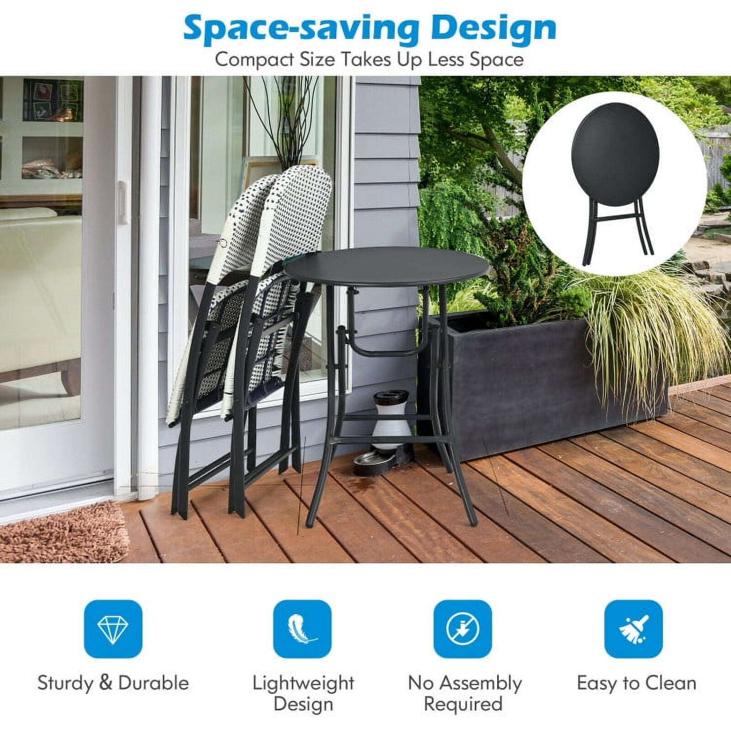 Aimee Lii 3 Pieces Patio Rattan Bistro Set with Round Dining Table, Outdoor Patio Furniture Sets Aimee Lii 3 Pieces Patio Rattan Bistro Set with Round Dining Table, Outdoor Patio Furniture Sets