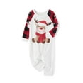 thumbnail image 4 of Elippeo Family Matching Christmas Pajamas Sets Long Sleeve Elk Print Tops + Plaid Pants Long Sleeve Patchwork Jumpsuit, 4 of 9