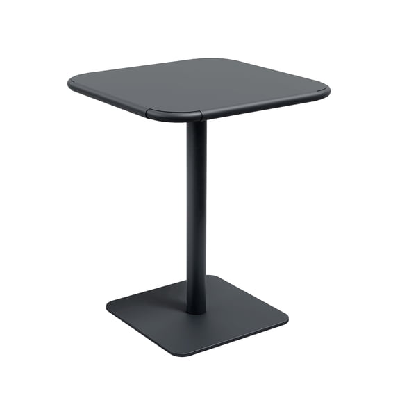 Jamesdar, Haley, Square Heavy Duty Commercial Steel Bistro Dining Table, All Steel Construction, Indoor Outdoor Restaurant & Café Use, 300 lb Capacity, 24" D x 30"H, Black