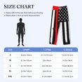 thumbnail image 4 of Picia Firefighters USA Flag Mens Soft Woven Cotton Elastic Waistband Sleep Pajama Pant Lounge Sleep Pant With Pockets And Drawstring-Small, 4 of 9