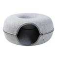 thumbnail image 2 of Tienda de campaña perfecl hecha a mano para gatos con cama de fieltro juguete interactivo extraíble Gris claro, 2 of 7
