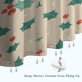 thumbnail image 6 of Beige Christmas Holly Pattern Shower Curtain 36"x72" ,Bathroom Decorative Shower Curtains Set with 12 Hooks,Modern Waterproof Washable Shower Curtain, 6 of 6