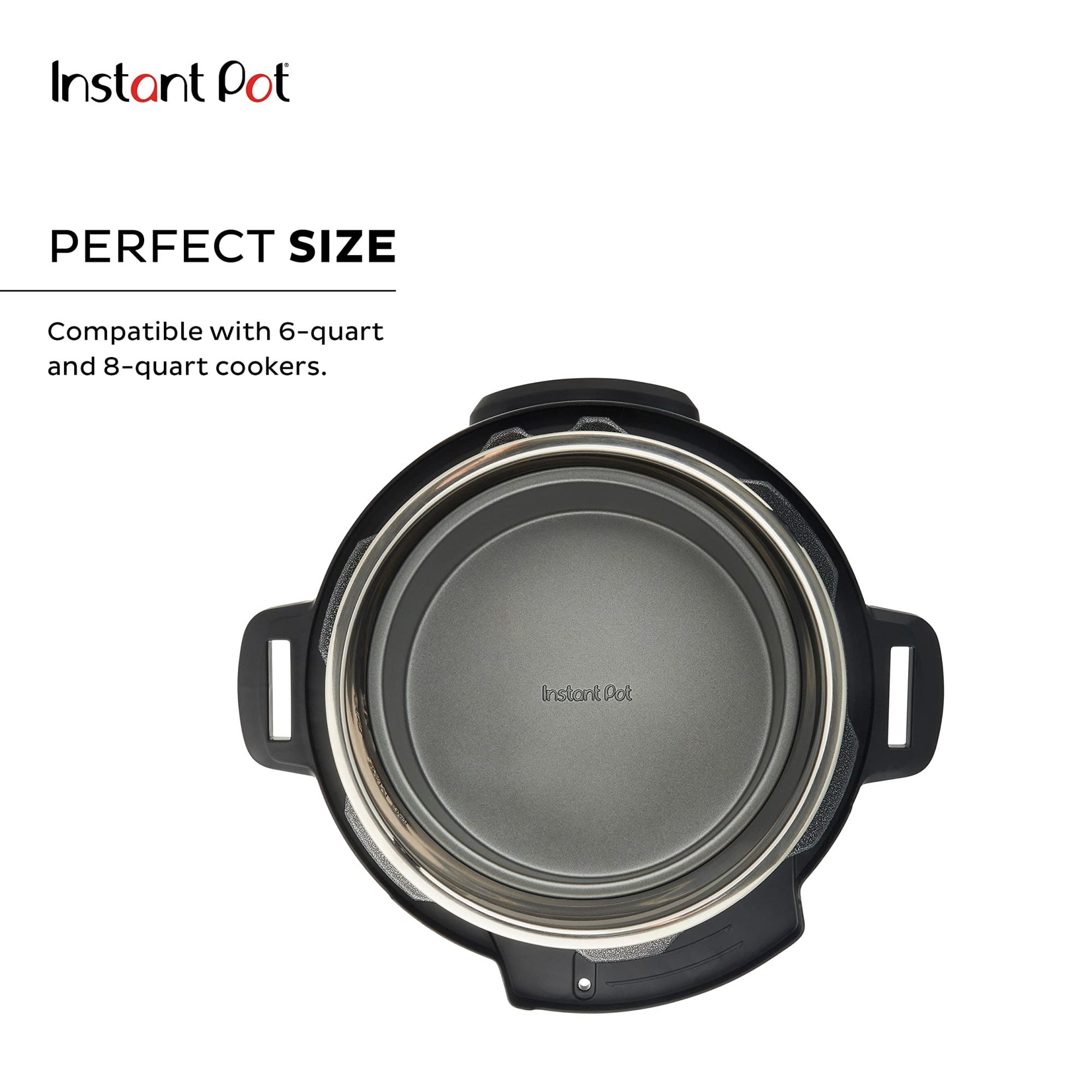 Instant Pot Official 7.5" Round Cake Pan Set of 2 - Nonstick, Heavy-Duty, Oven Safe, Baking, Cooking & Storing - Compatible with 6-Quart & 8-Quart Cookers, Vortex Air Fryer & Duo Crisp (Grey)