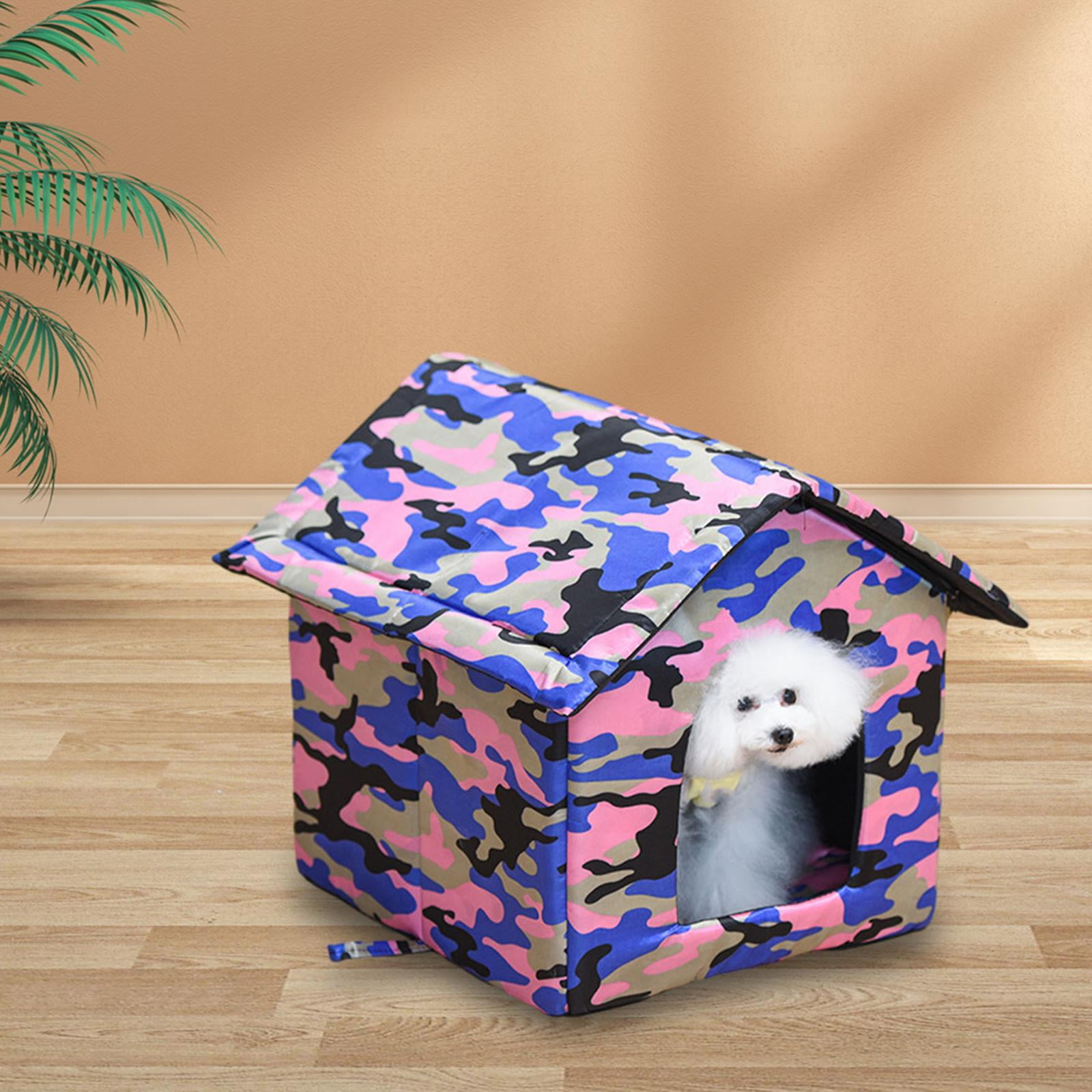 Cat Houses for Outdoor Cats,Waterproof Stray Cats Shelter,Feral Cats Dogs House Foldable Warm Bunny Cave Anti-Slip Small Animal Tent Bed ,M