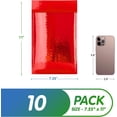 thumbnail image 2 of Pack de 10 sobres acolchados metálicos rojo intenso, 7.25 x 11 pulgadas, sobres metálicos de estilo glamour con cierre autoadhesivo, 2 of 8
