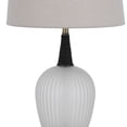 thumbnail image 3 of Wenu 29 Inch Table Lamp, Accent Frosted Glass Base, White Fabric Shade, 3 of 7