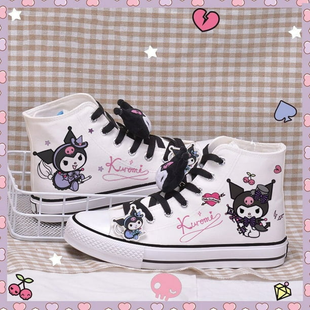 Zapatos altos suaves de Hello Kitty para ninas zapatillas de lona con dibujos animados de Anime a la moda combinan con todo para estudiantes Walmart en linea
