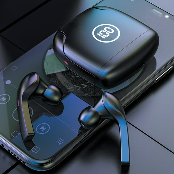 Earphone wireless, Hwkond Wireless Earbuds Bluetooth In Ear Light-Weight Headphones Built-in Microphone Immersive Premium Sound With Charging Case, Black, Up To 60% Off