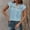 Sky Blue, variant on Women's Short Sleeve T-Shirt, Back Button Top with Lace Trim and Flyaway Sleeves, Soft Stretch Casual Blouse