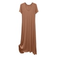 thumbnail image 7 of MEICHEN Women's Summer Sleepshirts Nightgowns for Women for Sleeping Short Sleeve V Neck Long Dress Causal Nightwear Womens Home Essentials Fashion Clothing, 7 of 7