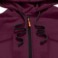 thumbnail image 3 of Trench Coat Men Zip Up Hooded Mid Length Windrbreaker Jackets (Wine S), 3 of 6