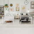 thumbnail image 3 of white convertible Twin Bunk Bed for Dormitory No Box Spring Needed for small room, 3 of 17